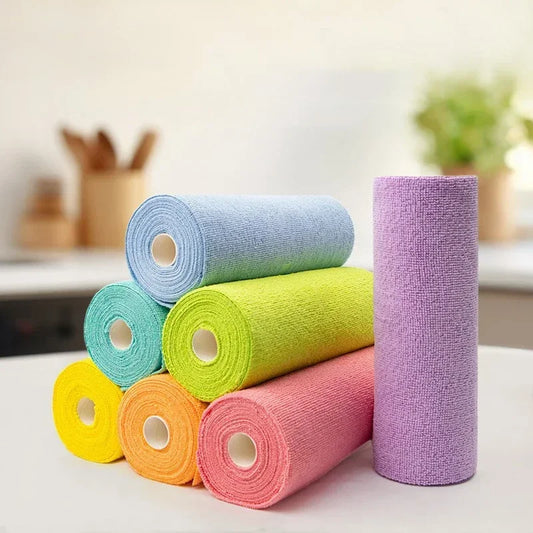 Reusable Cleaning Kitchen Cloth Towel Rolls 50sheets